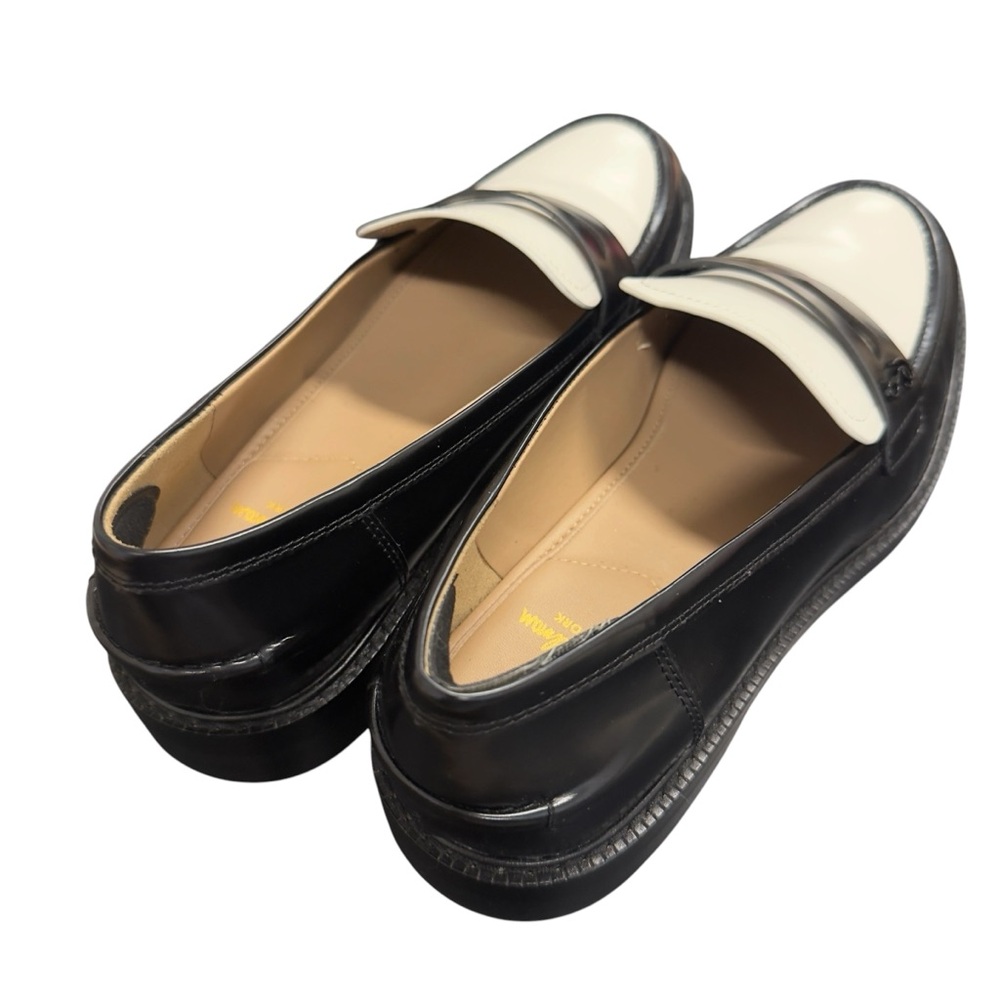 Sam Edelman Women’s Colin Black and White Leather Penny Loafers Size 9 - Picture 9 of 14
